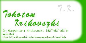 tohotom krikovszki business card